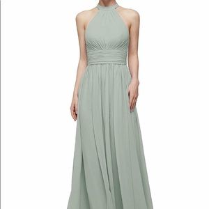 AW Bridal Halter Bridesmaid Dress Chiffon Long
